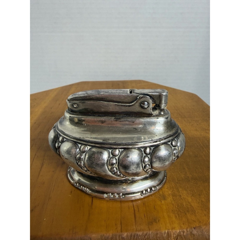 Ronson‎ Crown Vintage Tabletop Lighter Silver Plate Style Mid Century Untested